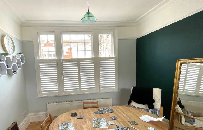 Café shutters in a modern dining room