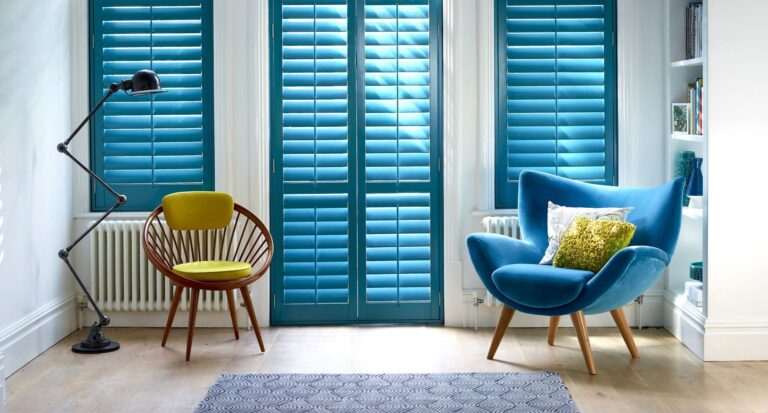 Elegant handcrafted custom shutter designs in a North London living room